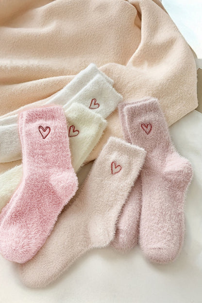 Gossamer Pink Valentine's Day Heart Thick Soft Socks