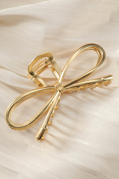 Gold Casual Bowknot Shape Metal Claw Clip