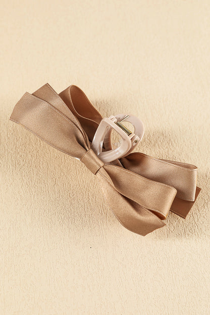 Black Solid Color Ribbon Bow Decor Hair Clip