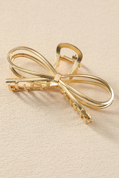 Gold Casual Bowknot Shape Metal Claw Clip